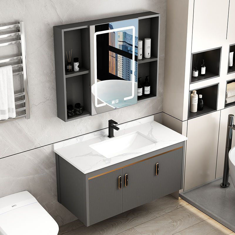 Kabinet Penyimpanan Aluminium QW- Cermin Pintar di Bilik Mandi, Singki Bilik Mandi 