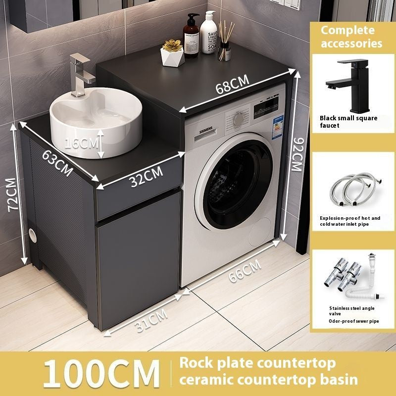 QW- Aluminum Storage Cabinet Bathroom Sink Set Washing Machine Table