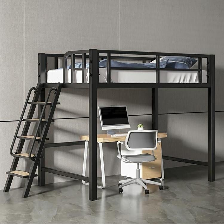 Modern Simple Small Bedroom Suspended Attic Upper and Lower Beds Iron Overhead Art Bunk Bed