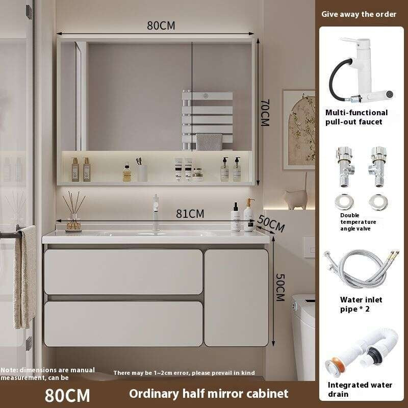 QW- Real wood storage cabinet smart mirror in the bathroom, bathroom sink