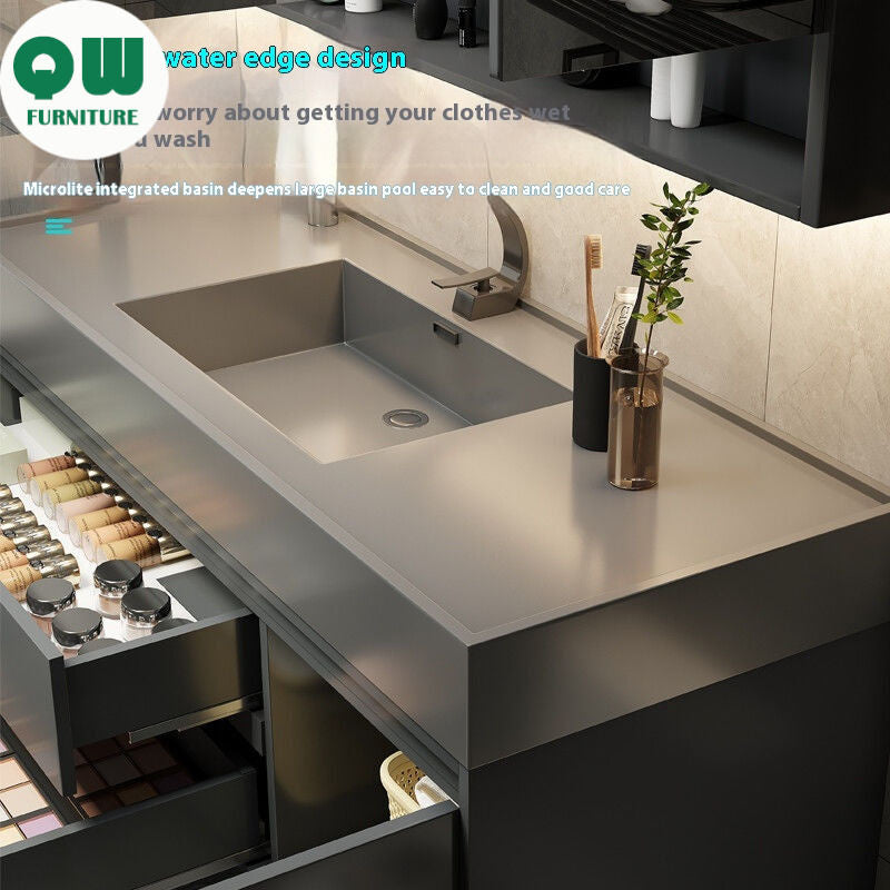 QW- Smart Mirror Real Wood Storage Bathroom Wash Cabinet