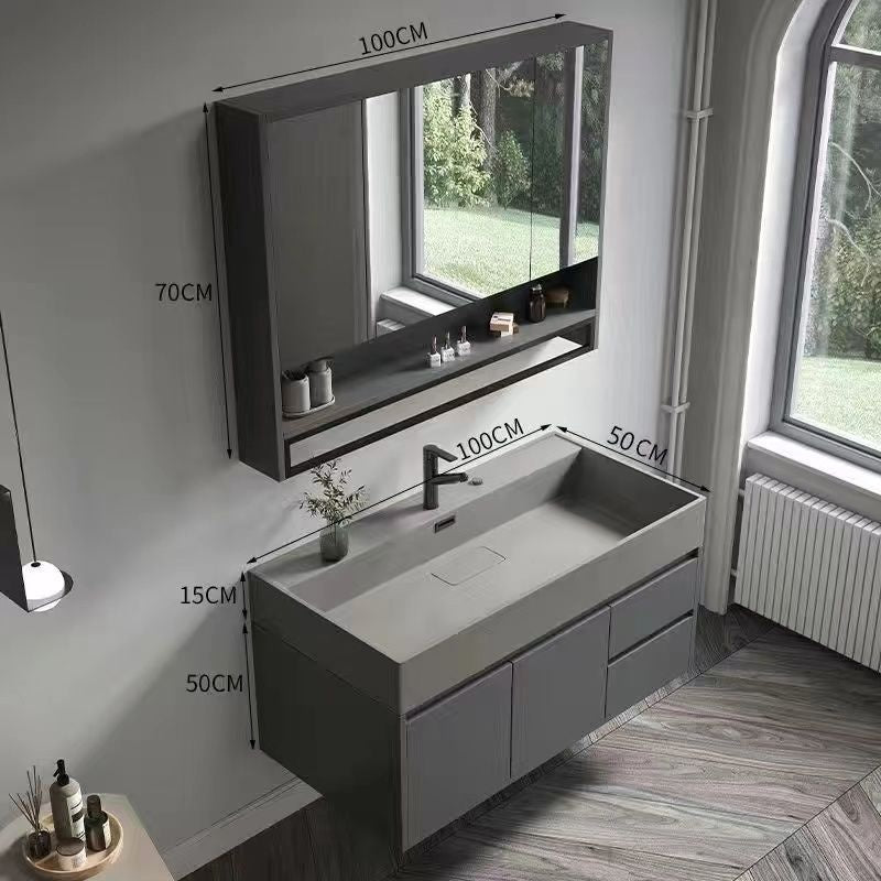 QW- Smart Mirror Real Wood Storage Bathroom Wash Cabinet