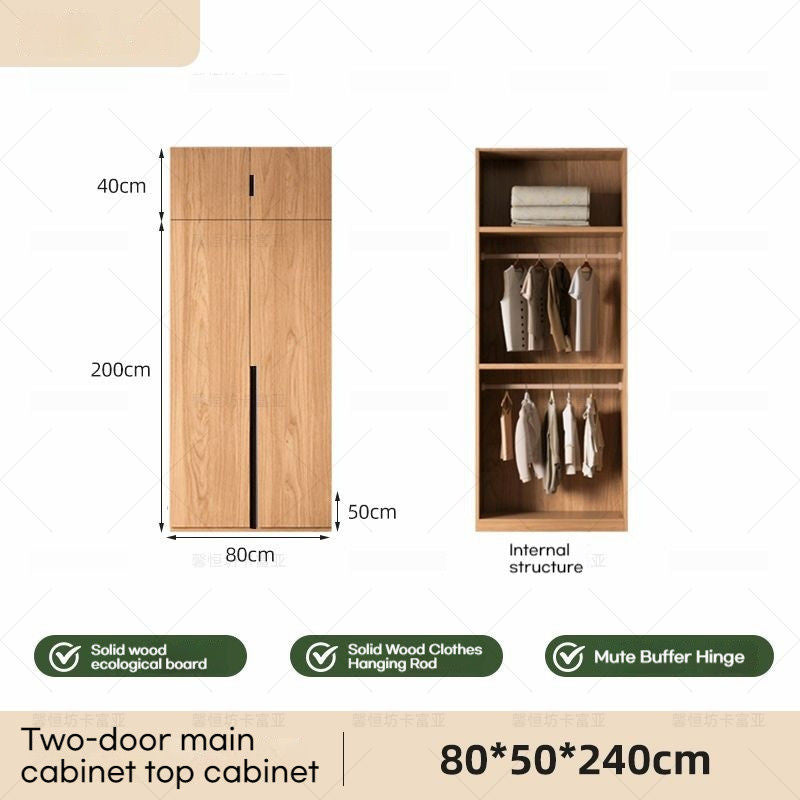 Home Bedroom Solid Wood Easy Assembly Small Wardrobe Children's Storage Cabinet