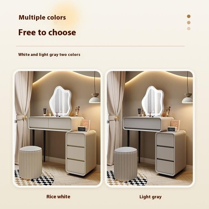 Cream Wind Solid Wood Large Bedroom Modern Simple Foldable Chest of Drawers One Dressing Table