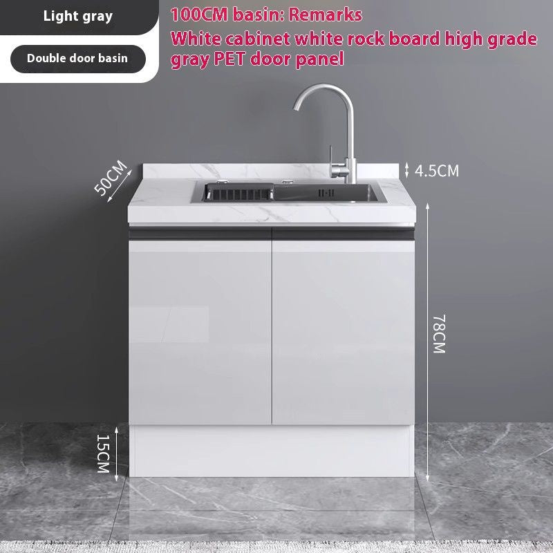 QW- Aluminum Alloy Kitchen Storage Cabinet with Free Sink
