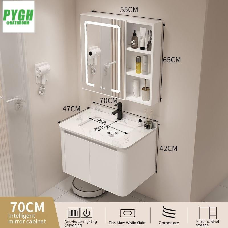 QW- Basin space aluminum integrated basin cabinet, bathroom mirror, storage cabinet