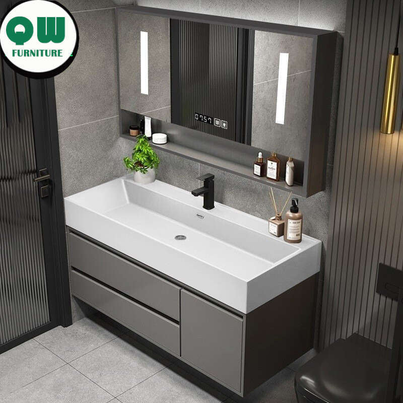 Kabinet Penyimpanan Bilik Mandi Cermin Pintar Lembangan Batu QW-