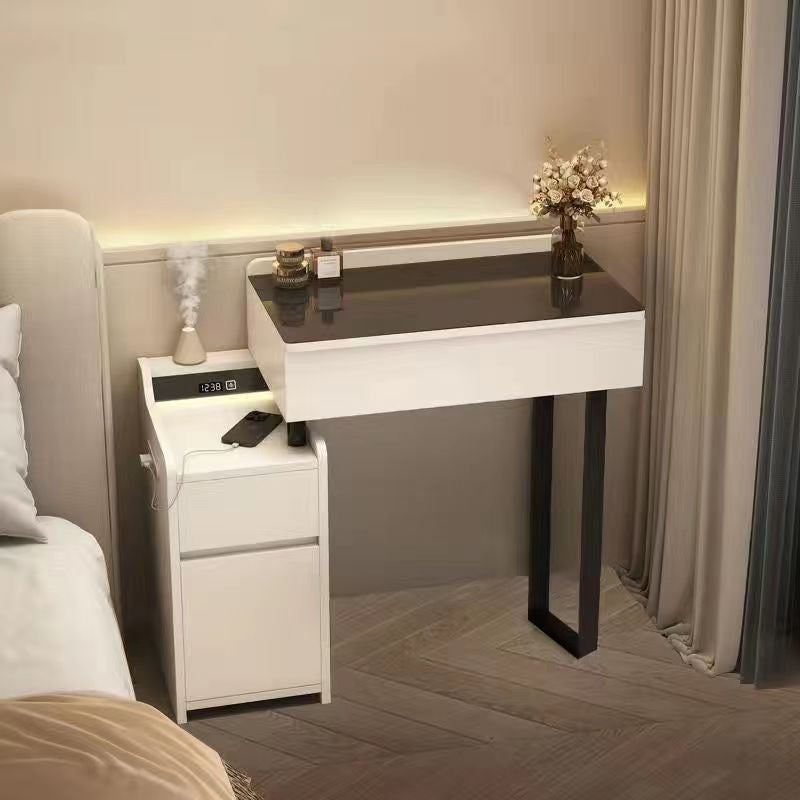 Modern Luxury Solid Wood Bedroom Dressing Table Multi-functional Storage Cabinet One Set