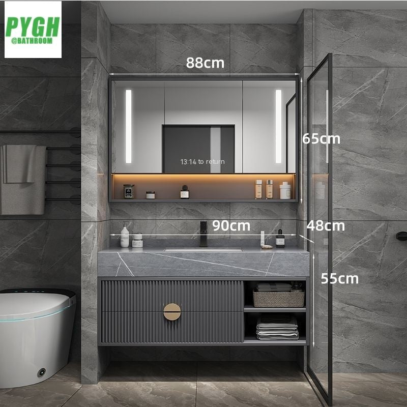 QW- Mirror Cabinet, Combo of Two Face Washing Sets, Bathroom Sink