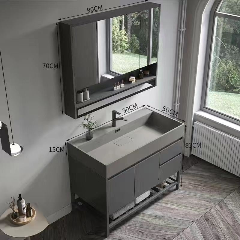 QW- Smart Mirror Real Wood Storage Bathroom Wash Cabinet