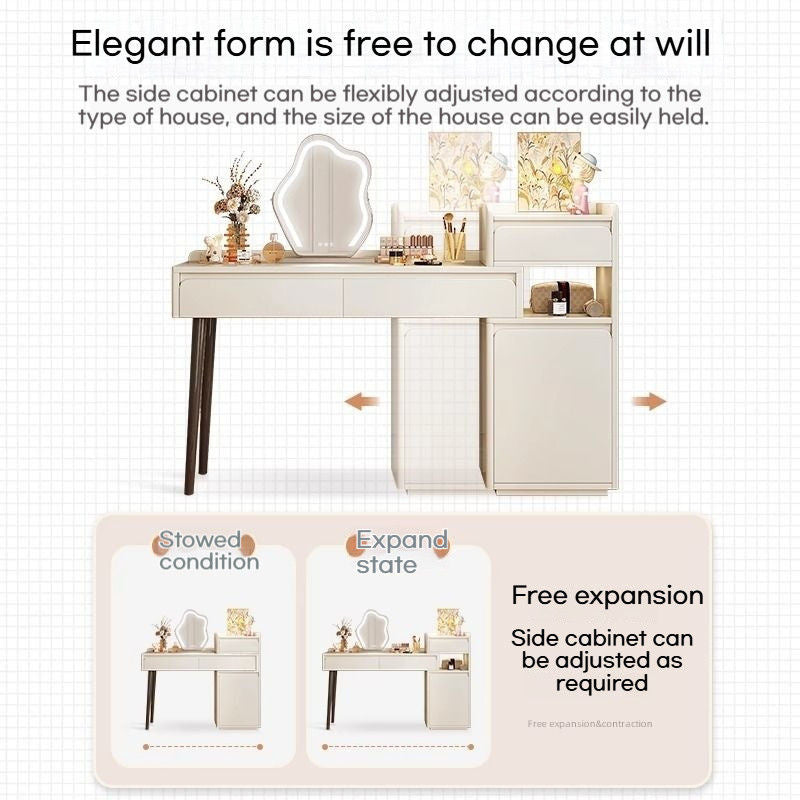 Bedroom Cream Wind Premium Makeup Cabinet Foldable Dressing Table