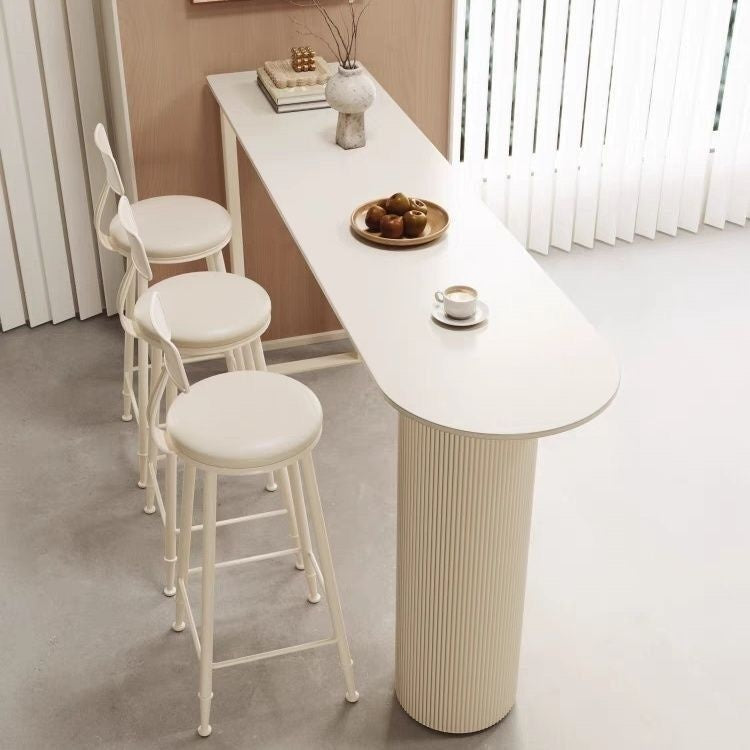 Bar light luxury stone table, living room, kitchen, partition edge, bar counter, balcony with wall, high foot table