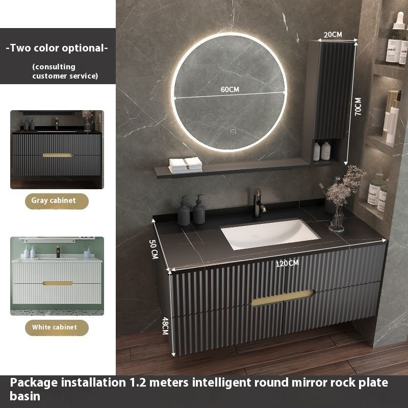 QW- Luxury Storage Smart Mirror Bathroom Cabinet Basin Set