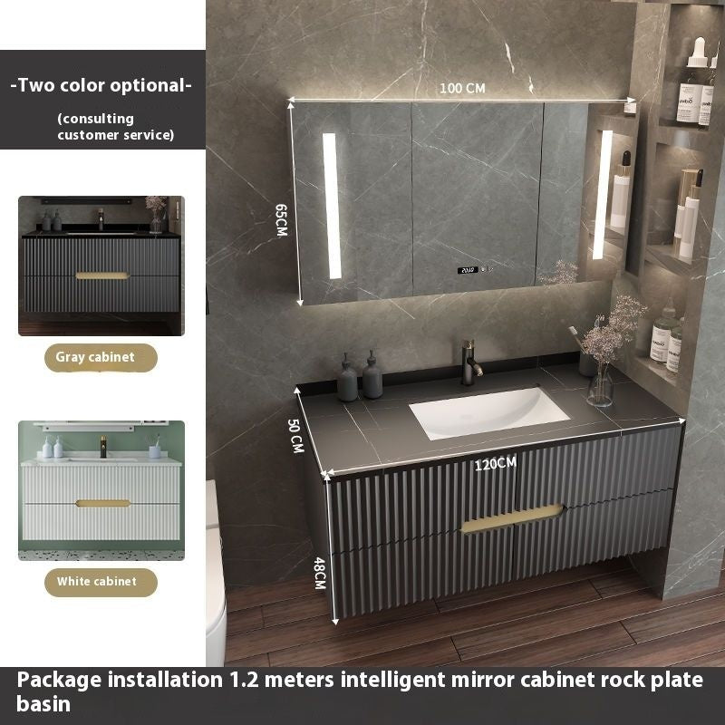 QW- Luxury Storage Smart Mirror Bathroom Cabinet Basin Set