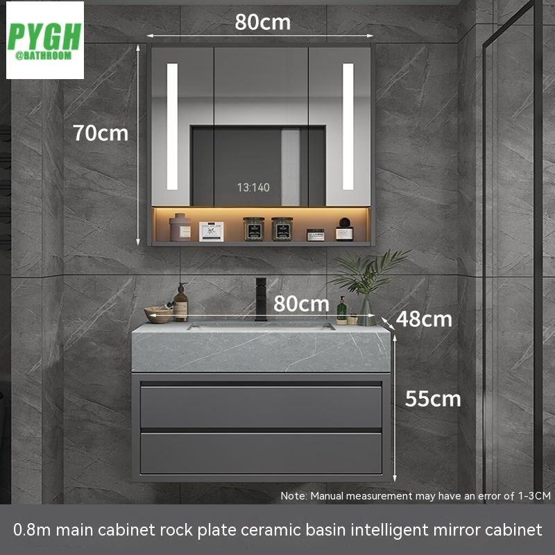 QW- Real wood storage smart mirror bathroom, sink cabinet for bathroom