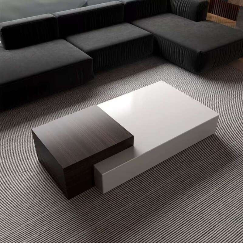 Meja Kopi Batu Boleh Laras Pelbagai Fungsi untuk Ruang Tamu. Kegunaan rumah moden yang ringkas. Meja teh yang elegan dan berkelas.
