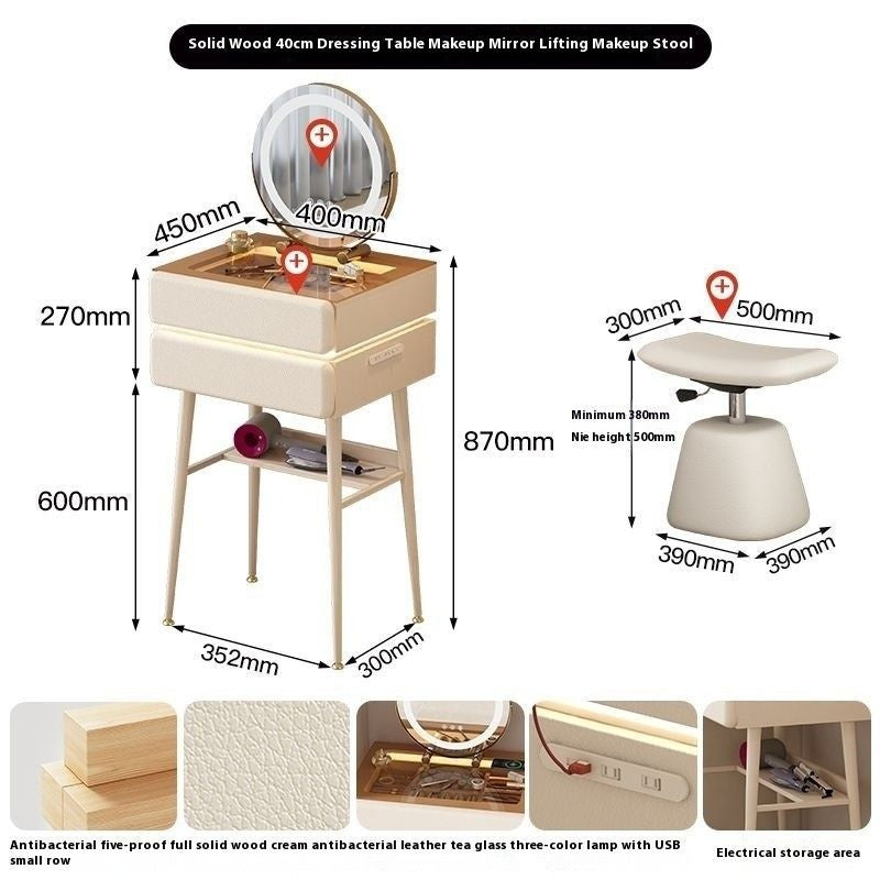 Multifunctional Mini Small Bedroom Modern Simple Dressing Table New Style Safety Glass