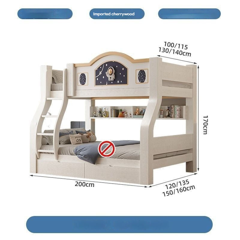 Two-story bunk high-low wooden children's small bed, solid wood, many sizes