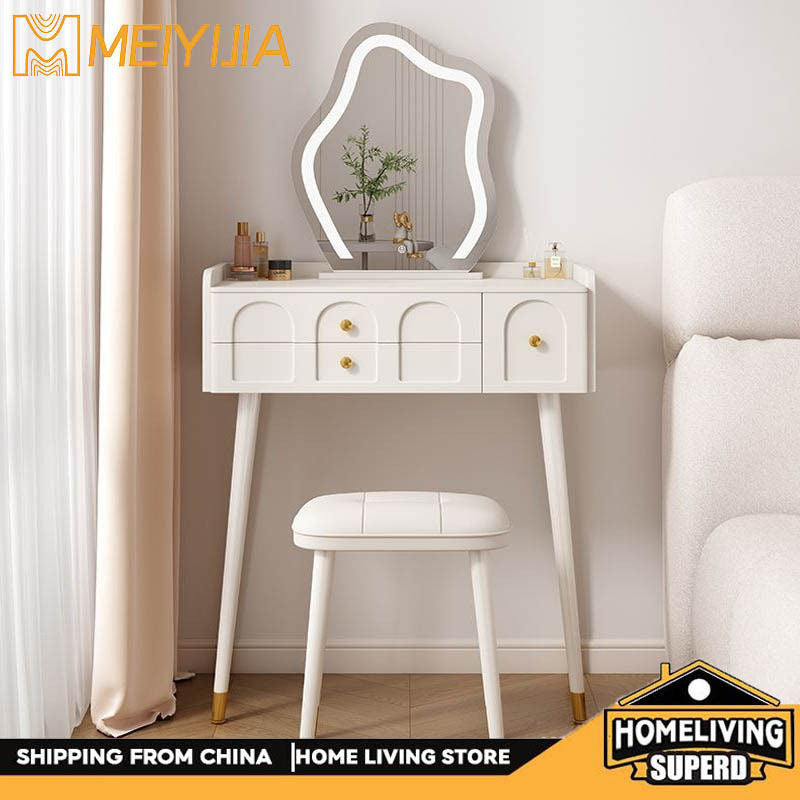 Meja Solek Bilik Tidur Moden Angin Krim Perancis