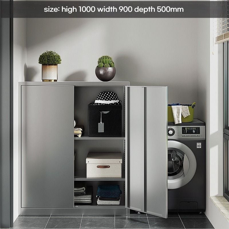 wardrobe 304 Stainless Steel Balcony Storage Clothes Changing Shoe Cabinet, Shelves, Multi-layer Bedroom Shelves