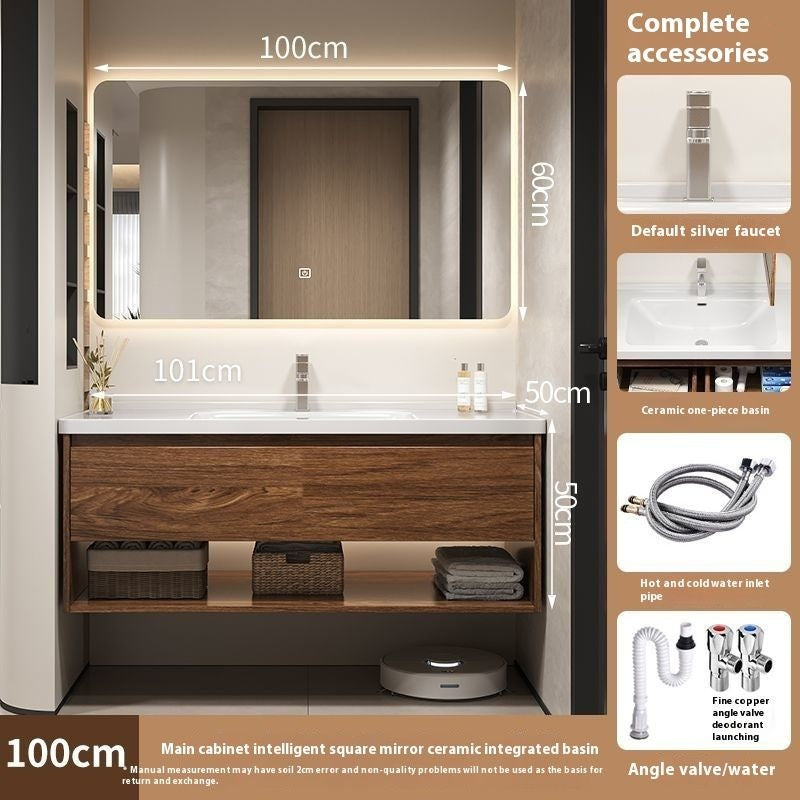 Kabinet kayu QW- Hua To Cermin pintar di bilik mandi Set sinki bilik mandi 
