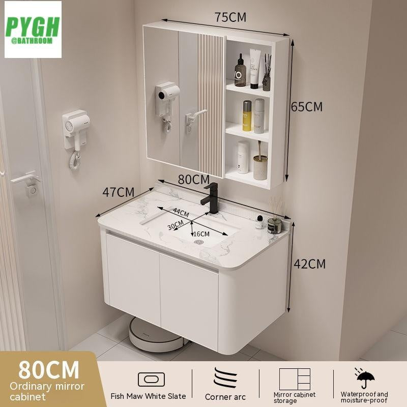 QW- Basin space aluminum integrated basin cabinet, bathroom mirror, storage cabinet