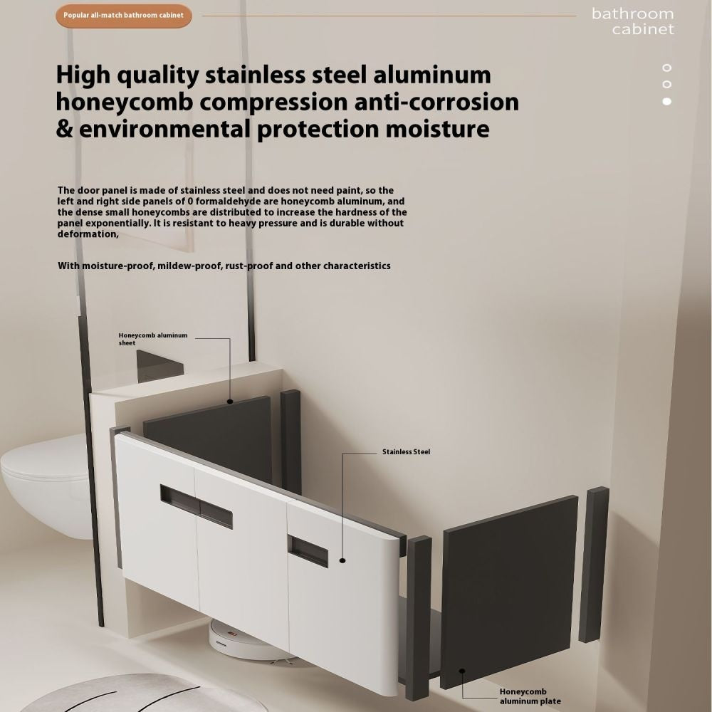 Aluminium aloi QW membuat kabinet simpanan untuk bilik mandi, kabinet cermin dan set sinki. 