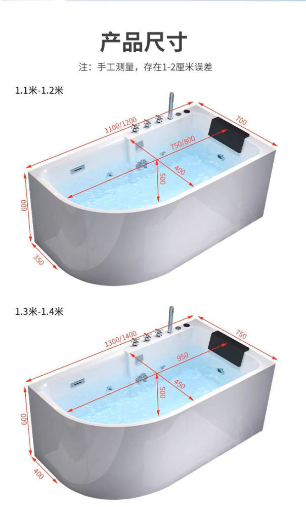 QW- Acrylic Material Tubular Bathtub, Recirculating Water Bathtub