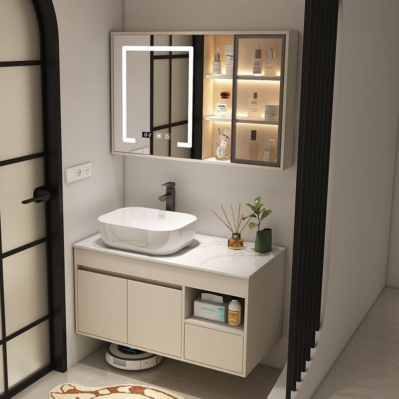 QW- Bilik Mandi Pintar, Kabinet Penyimpanan Bilik Mandi Cermin, Set Besen 