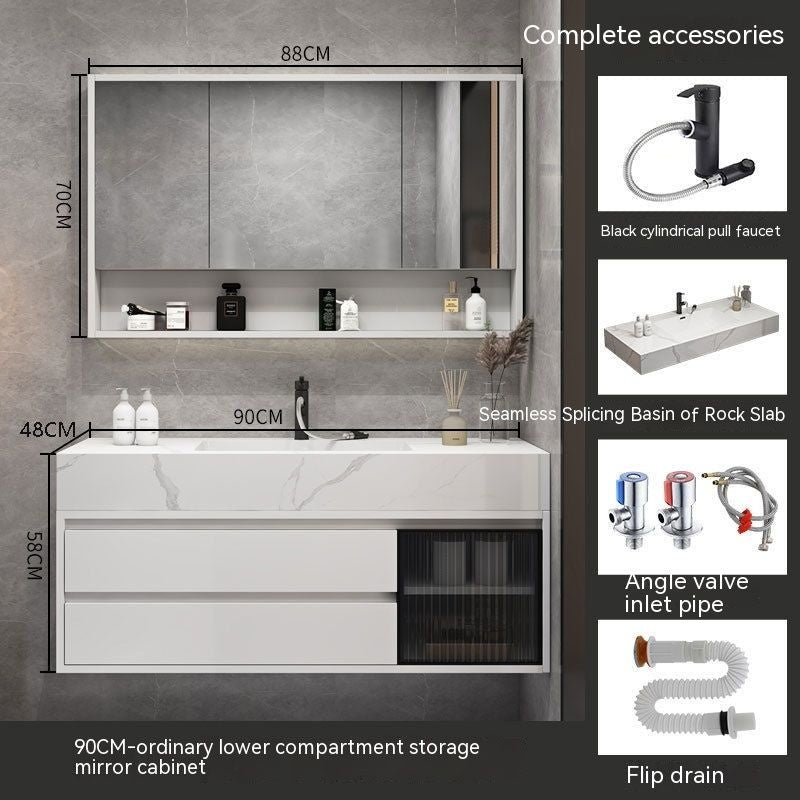 QW- Smart Bathroom, Mirror Bathroom Storage Cabinet, Basin Set