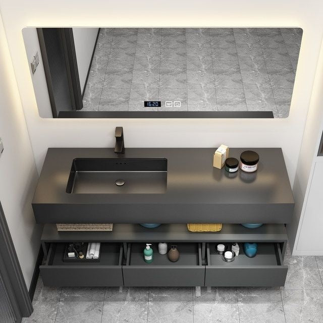 QW- Custom-made Premium Storage Cabinet Sink Set Smart Mirror Bathroom