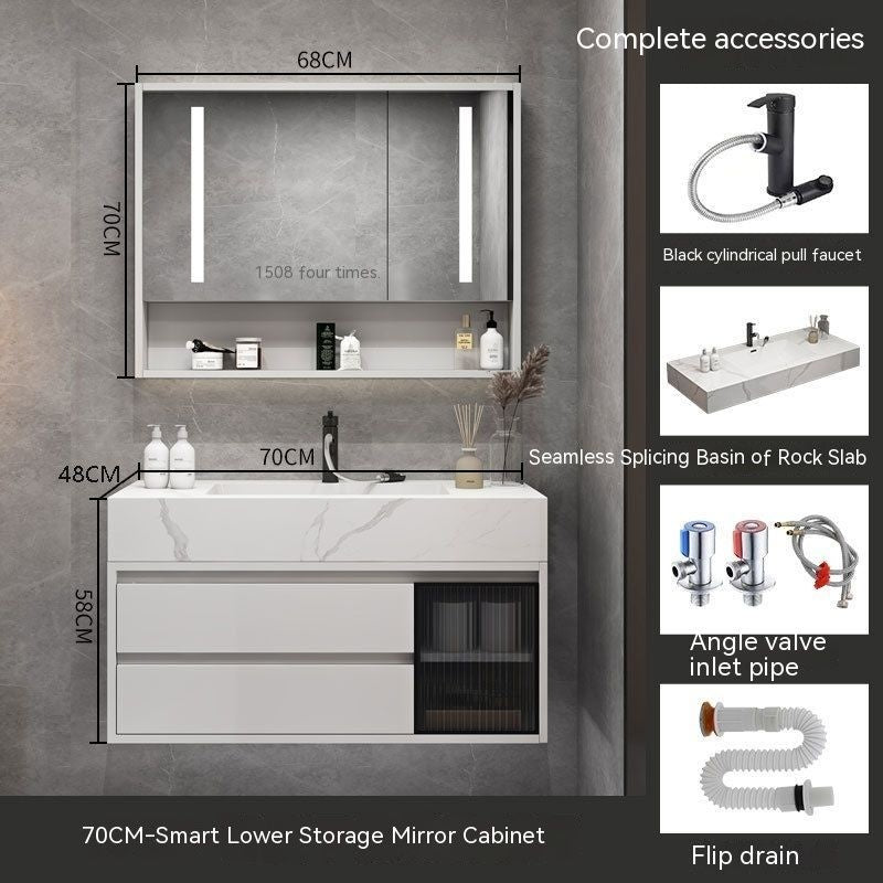 QW- Smart Bathroom, Mirror Bathroom Storage Cabinet, Basin Set