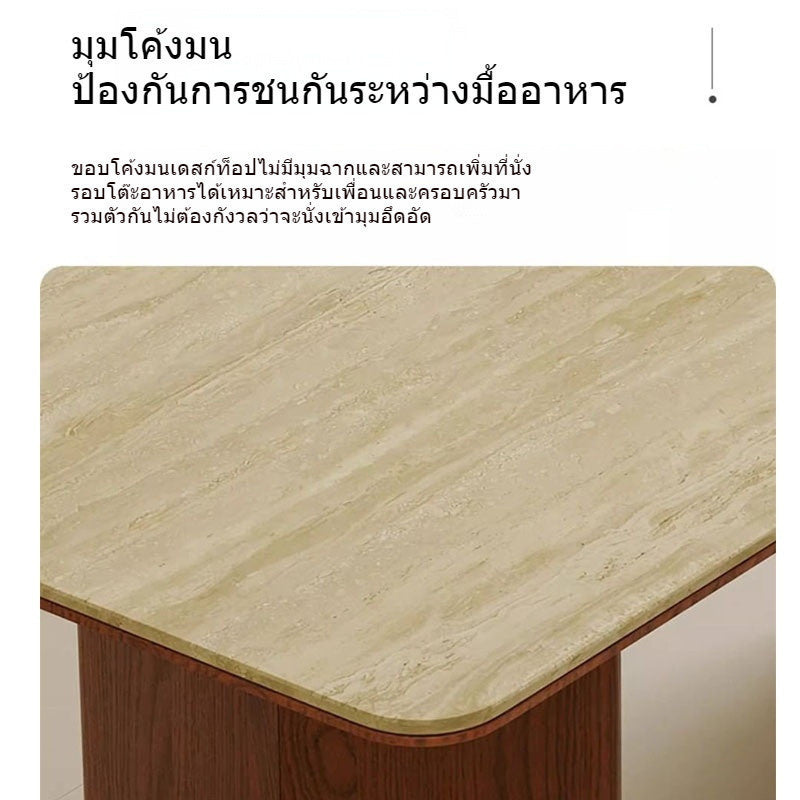 Meja Makan Kayu Padu Reka Bentuk Moden Gaya Krim Rata - Pilihan