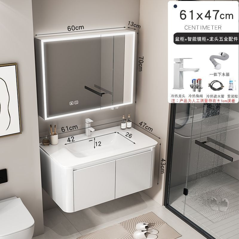 Kabinet Cuci Bilik Mandi Penyimpanan Aluminium Cermin Pintar QW- 