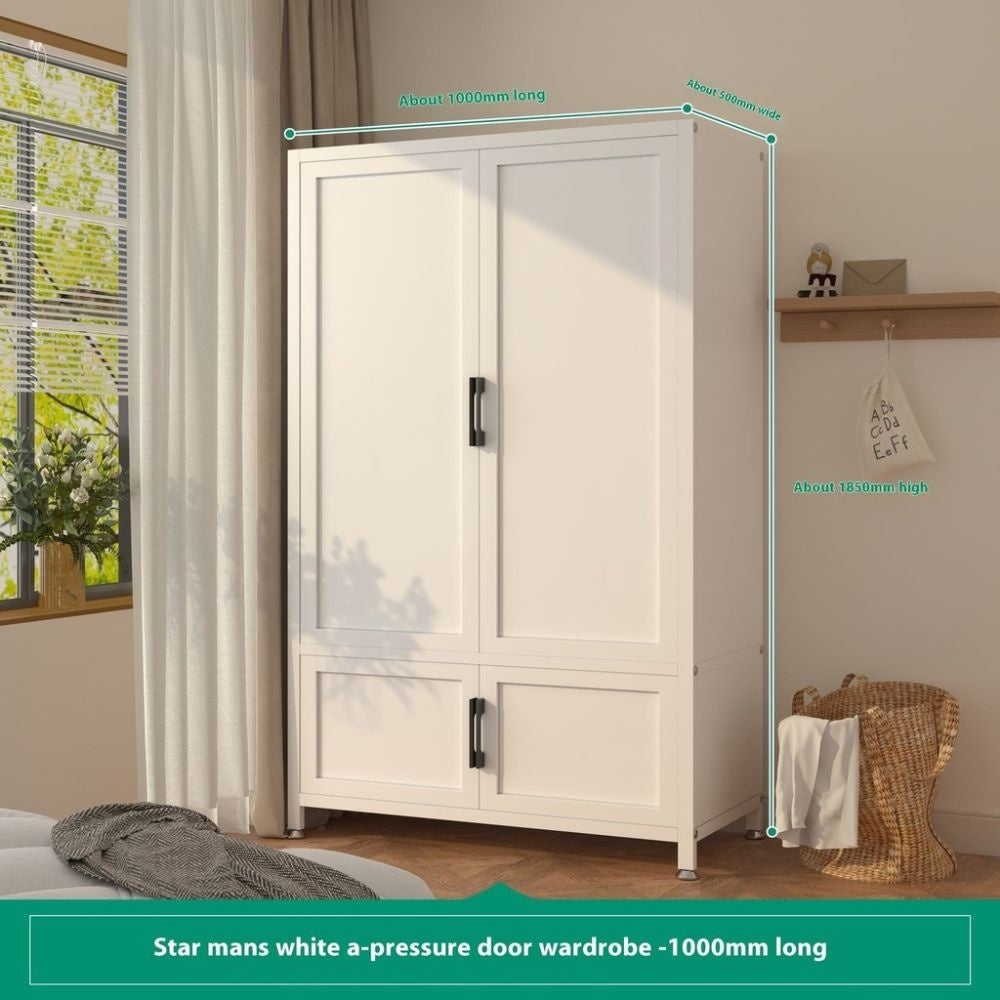 Metal Bedroom Home Wardrobe Durable Storage Cabinet