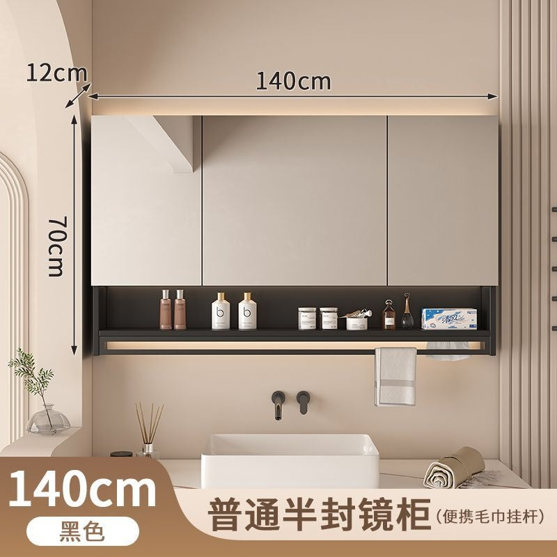 QW- Bilik Mandi Cermin Pintar Kabinet cermin di bilik mandi boleh menghilangkan habuk dan kabus dengan menghidupkan pemanas.