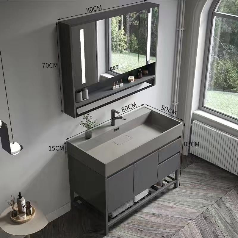 QW- Smart Mirror Real Wood Storage Bathroom Wash Cabinet