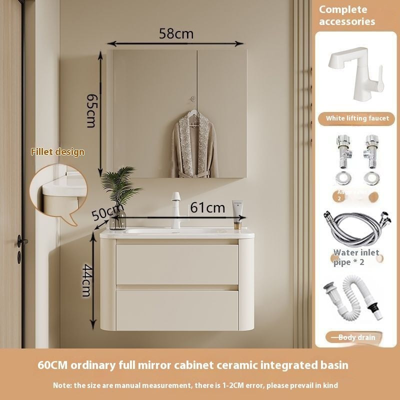QW- Ins Style Storage Cabinet, Smart Mirror Cabinet for Bathroom, Bathroom Sink Set