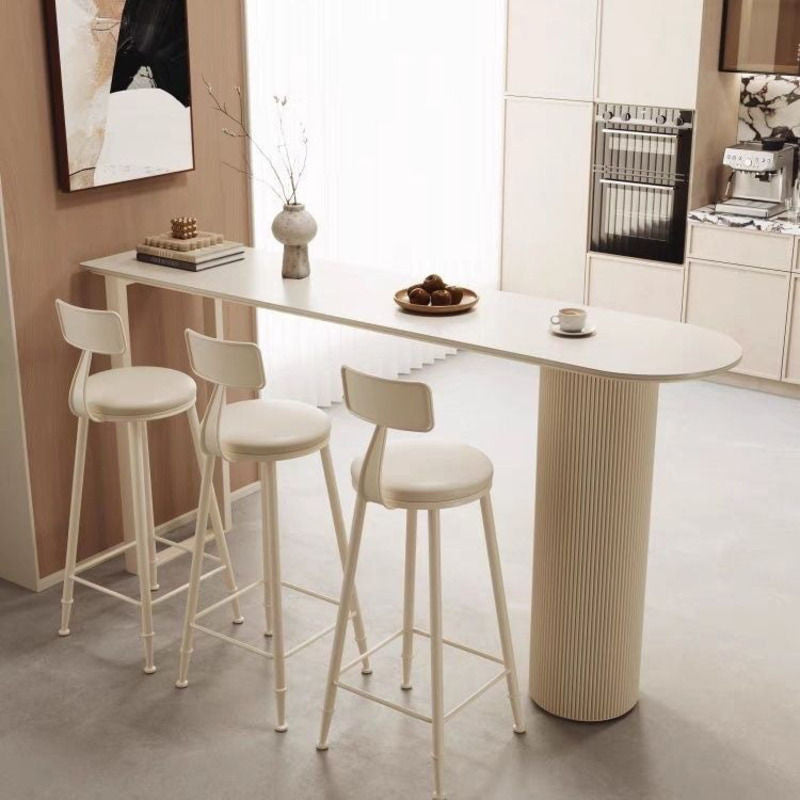 Bar light luxury stone table, living room, kitchen, partition edge, bar counter, balcony with wall, high foot table
