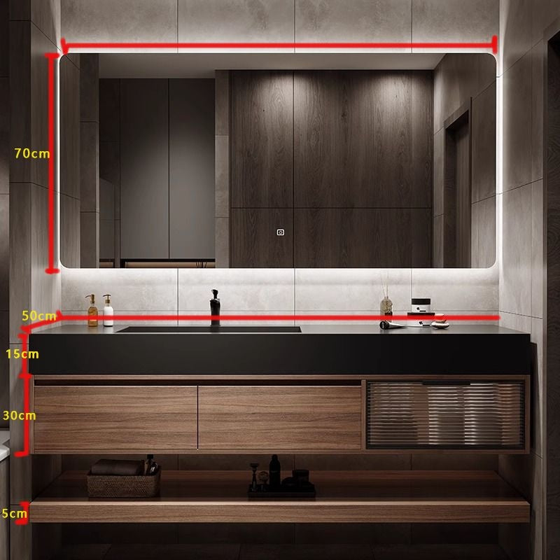 QW- Custom-made Real Wood Storage Cabinet Smart Mirror Sink in the Bathroom
