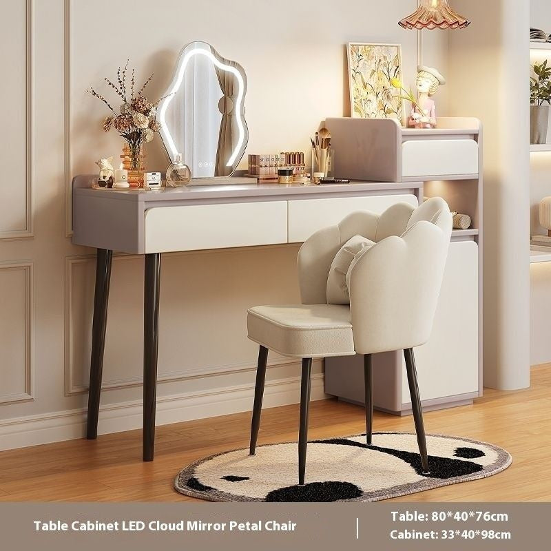 Bedroom Cream Wind Premium Makeup Cabinet Foldable Dressing Table