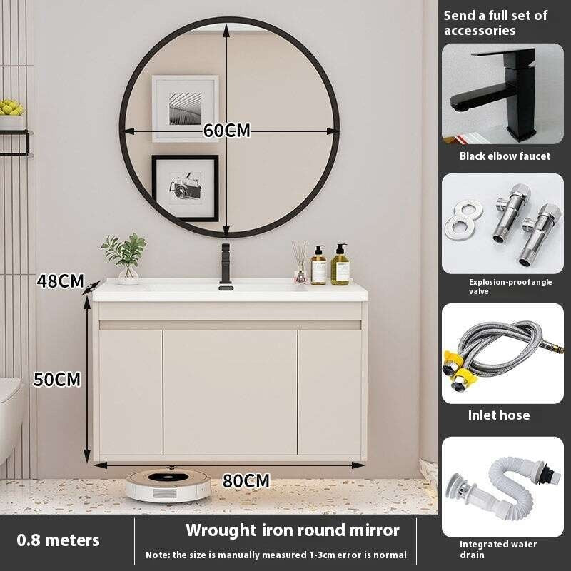 QW- Kabinet Penyimpanan Singki Cermin Pintar di Bilik Mandi 