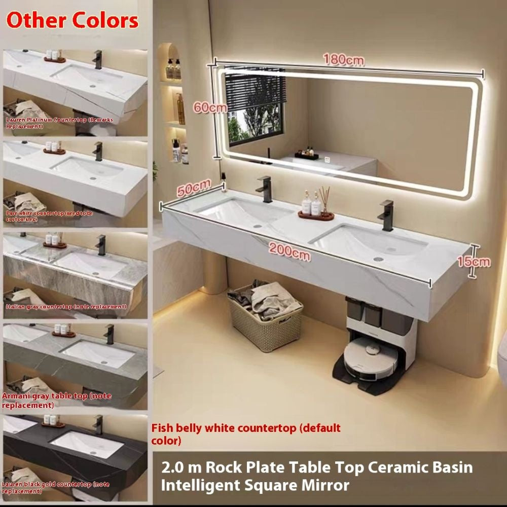 QW- Artificial Marble Sink Set, Smart Bathroom Mirror