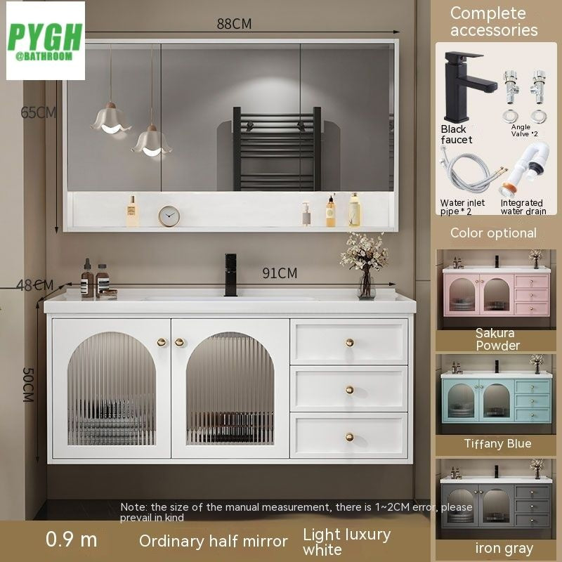QW- Smart Mirror Real Wood Storage Bathroom Wash Cabinet