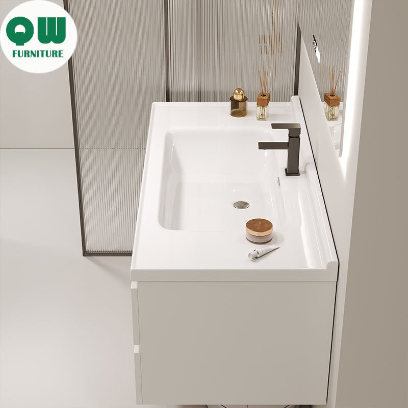 QW- Kabinet Cermin Pintar Diperbuat Daripada Kayu Asli di Bilik Mandi, Singki Bilik Mandi 
