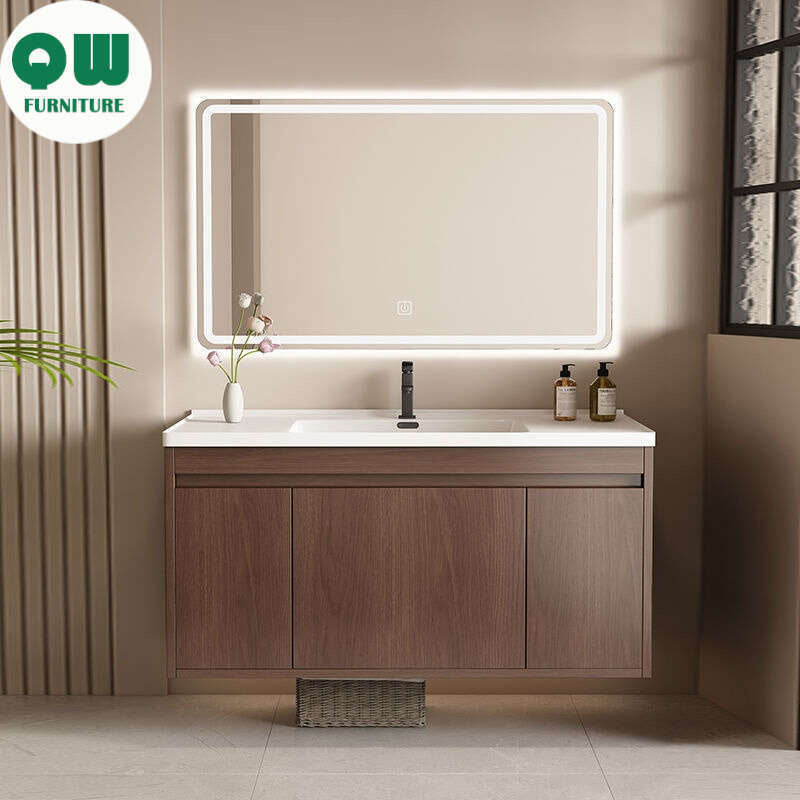 QW- Kabinet Penyimpanan Singki Cermin Pintar di Bilik Mandi 