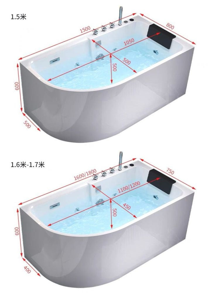 QW- Acrylic Material Tubular Bathtub, Recirculating Water Bathtub