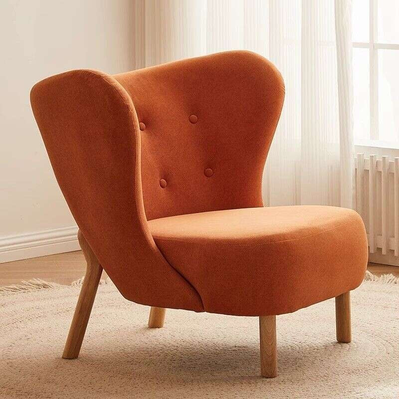 Single sofa with minimalist design, fleece jacquard lounge chair for the living room or balcony, comfortable sofa.