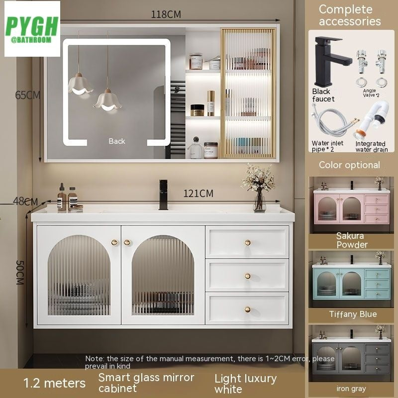 QW- Smart Mirror Real Wood Storage Bathroom Wash Cabinet