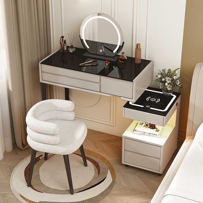 Smart Solid Wood Dressing Table Wireless Charging Bedroom Makeup Single Cabinet Modern Simple